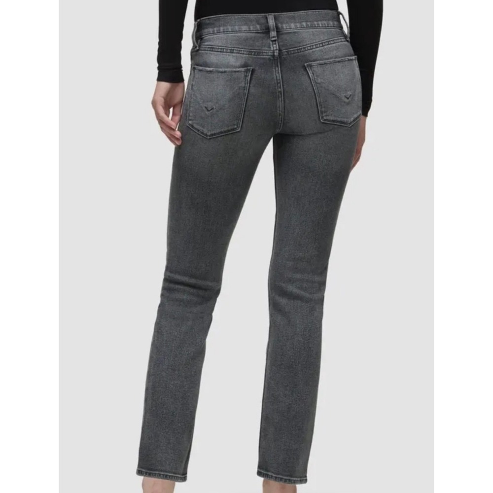 Hudson Jeans 25 Nico Super Skinny Charcoal Grey Fade Stretch Denim Edgy Minimal